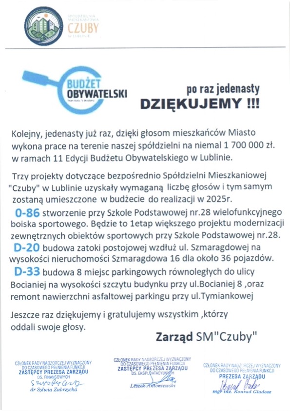 Baner DZIĘKUJEMY!!! – po raz jedenasty